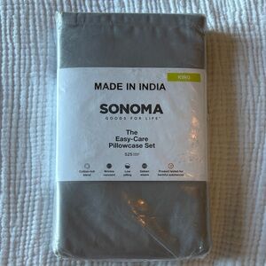 Sonoma Easy-Care Pillowcase Set in Gray